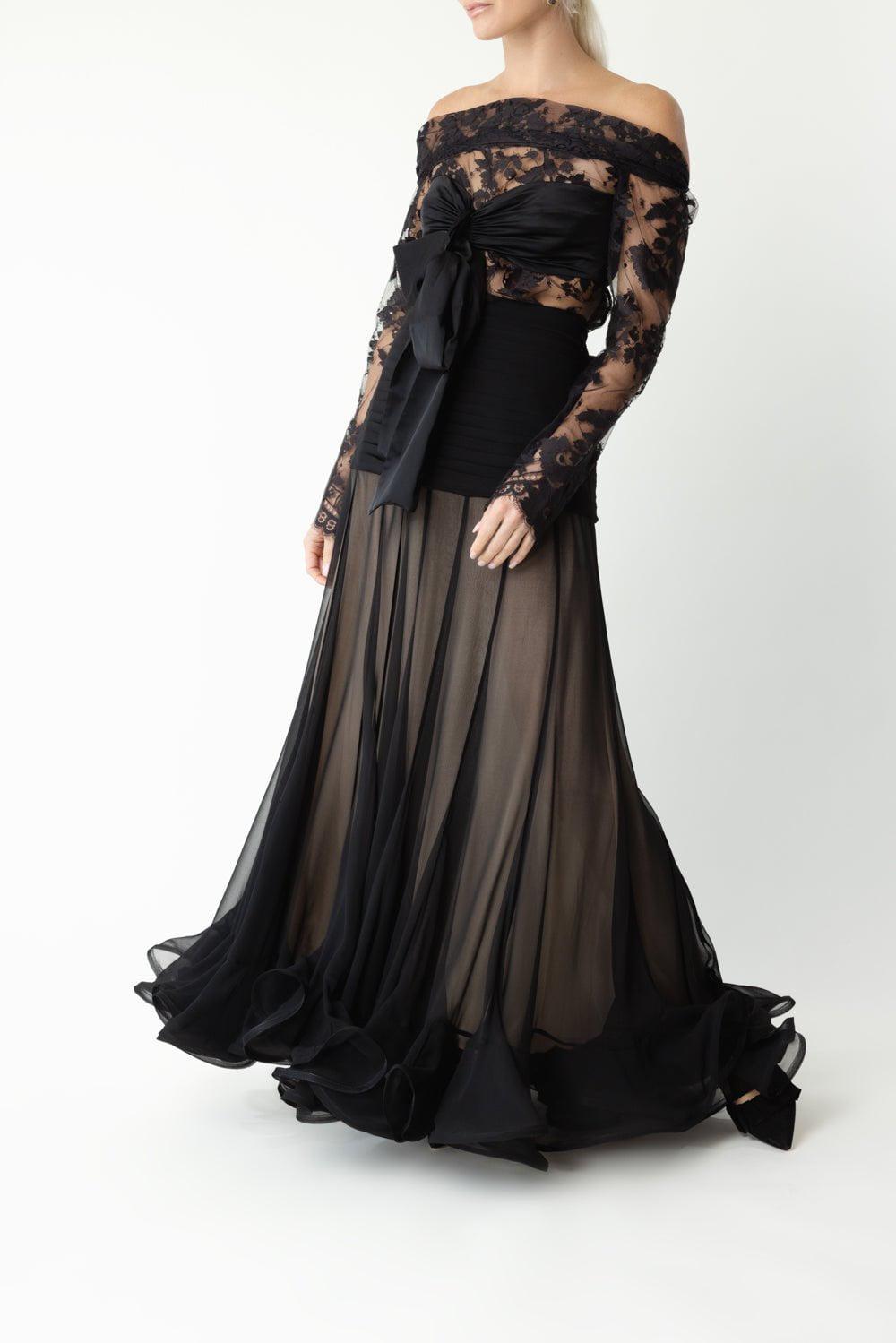 ZIMMERMANN-Illustration Flounce Skirt-BLACK