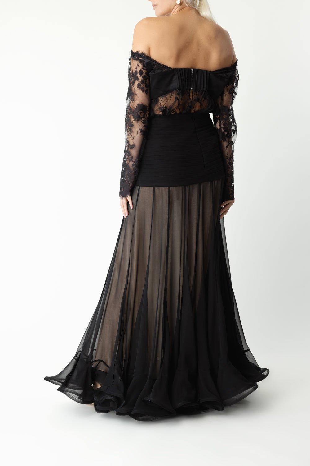 ZIMMERMANN-Illustration Flounce Skirt-BLACK