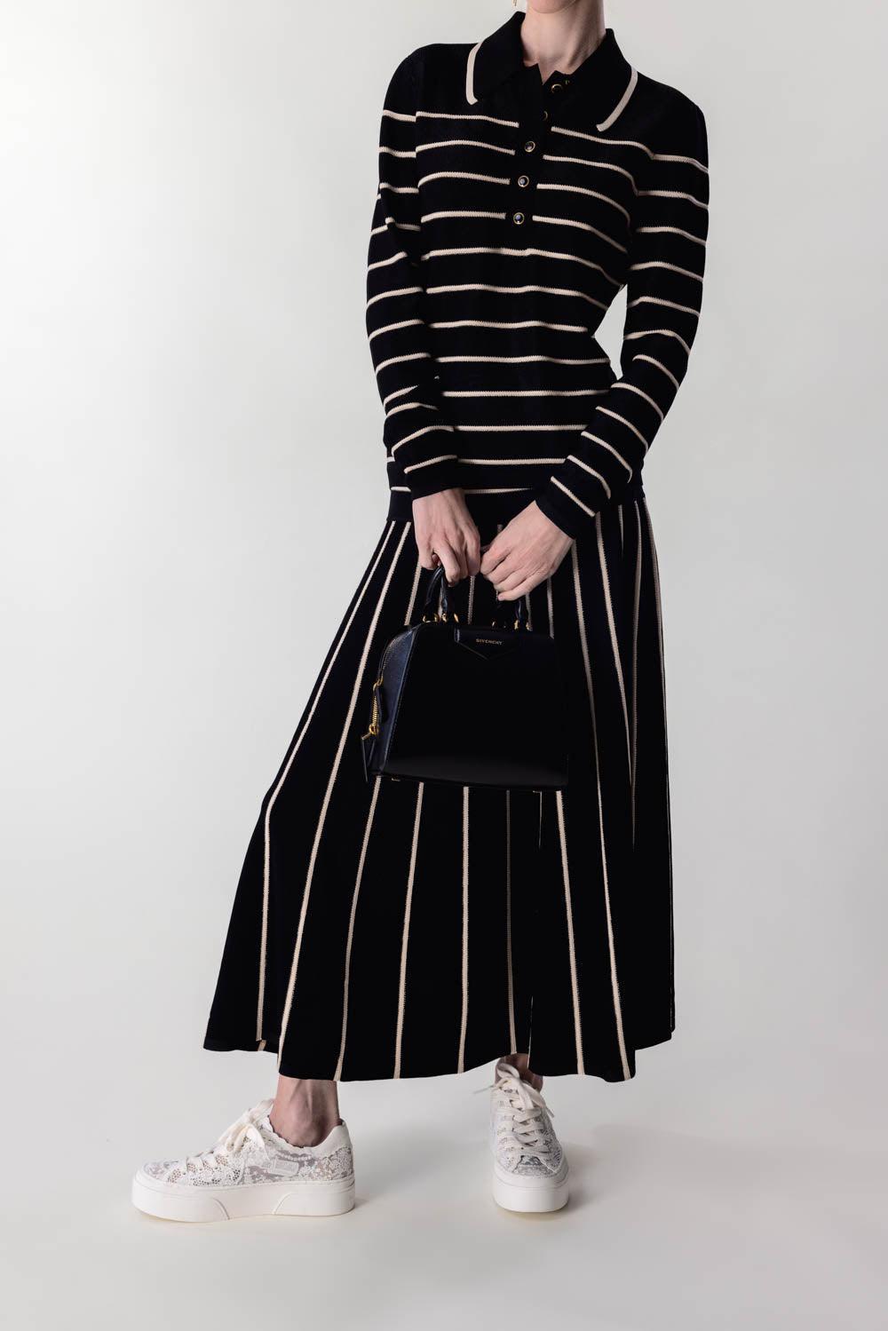 ZIMMERMANN-Crush Stripe Midi Skirt-