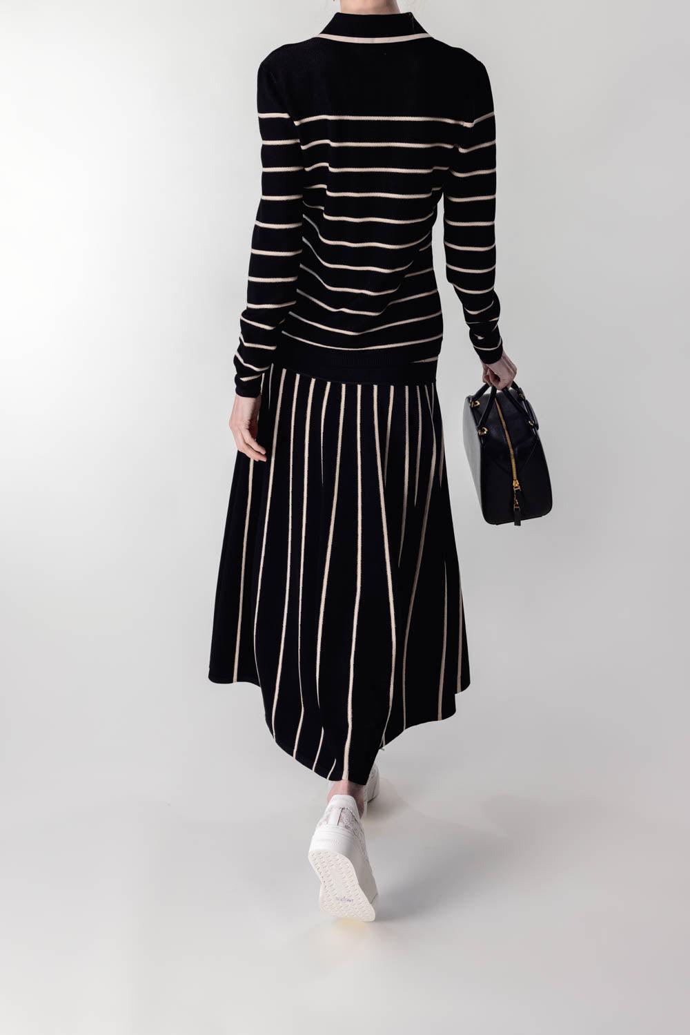 ZIMMERMANN-Crush Stripe Midi Skirt-
