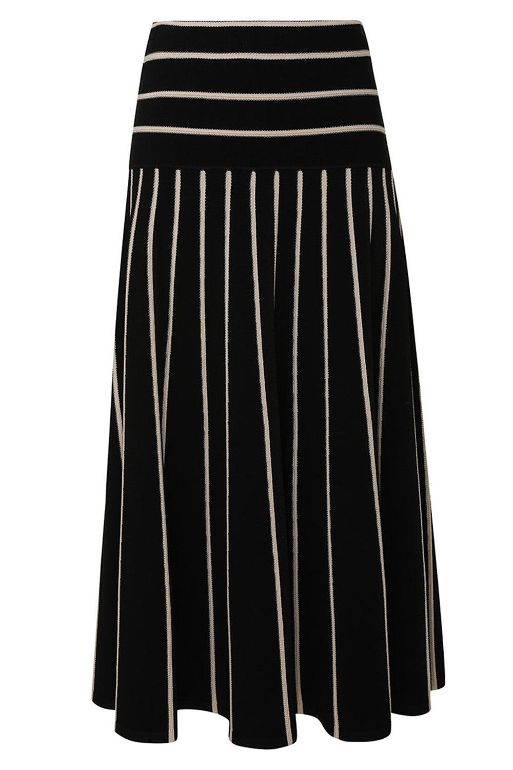 ZIMMERMANN-Crush Stripe Midi Skirt-