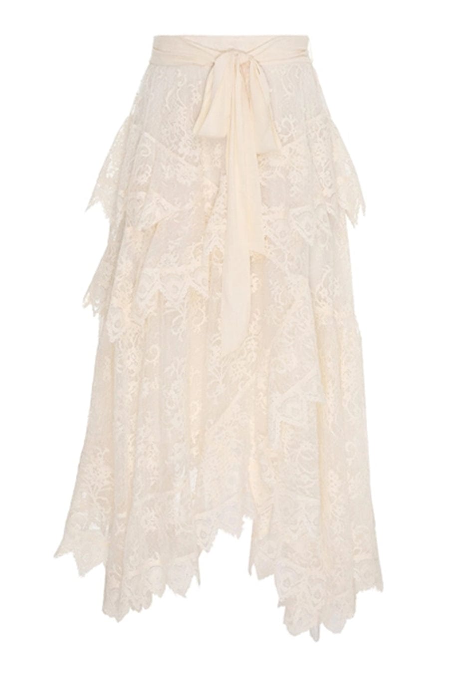 ZIMMERMANN-Lace Asymmetric Skirt-