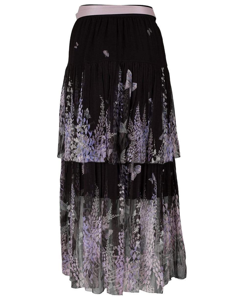 ZIMMERMANN-Black Lavender Tea Botanica Tiered Skirt-