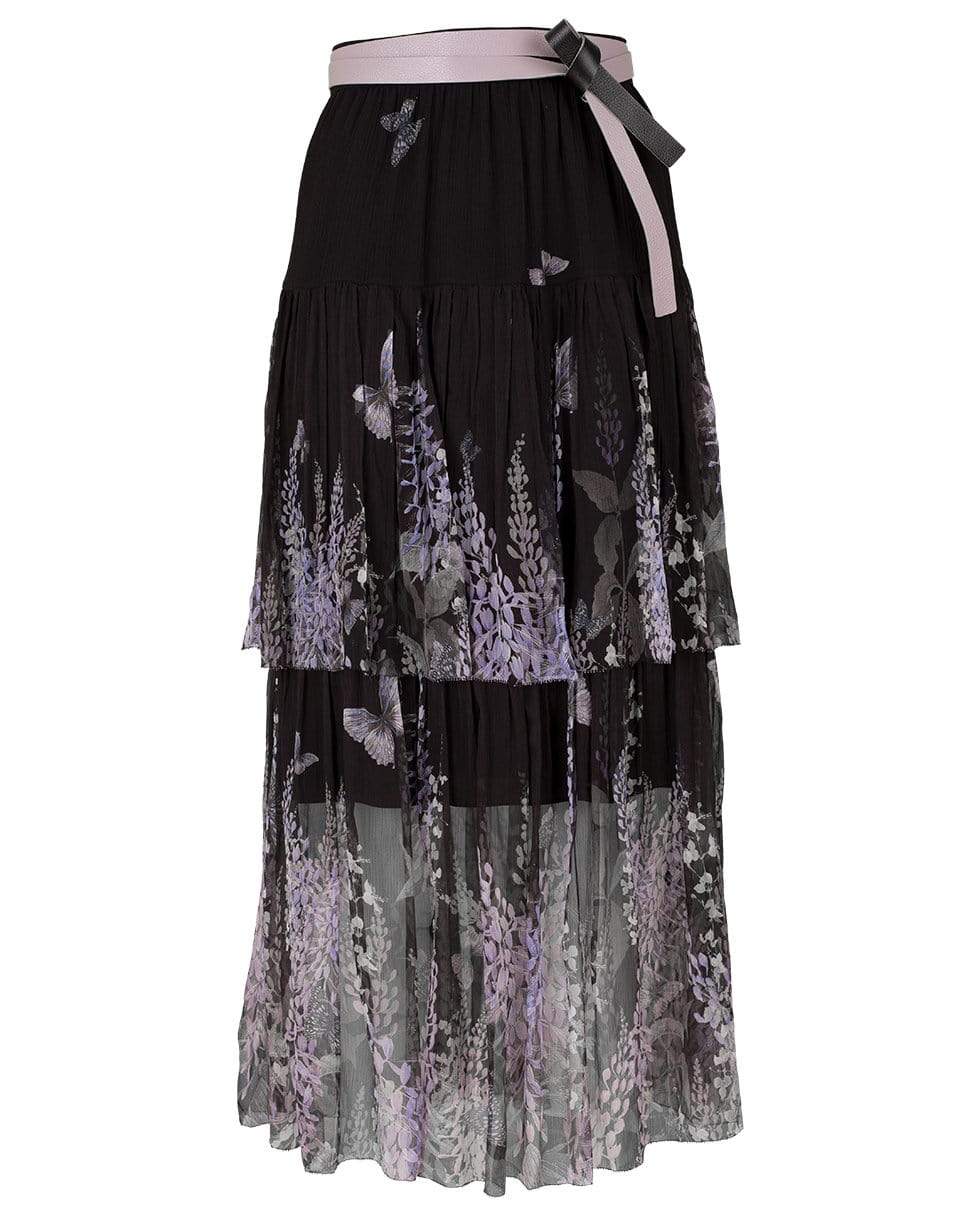 ZIMMERMANN-Black Lavender Tea Botanica Tiered Skirt-