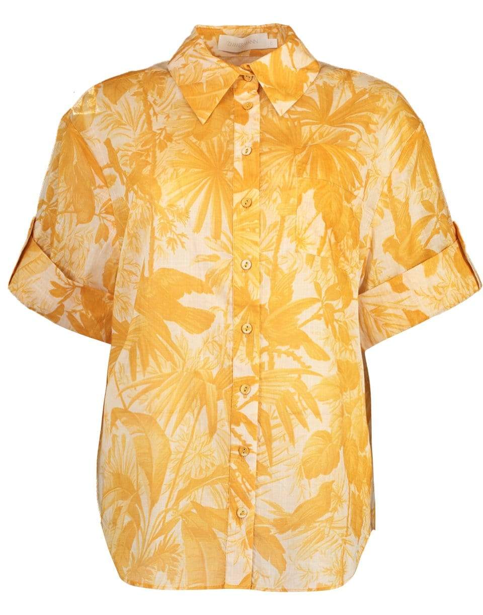 ZIMMERMANN-Amber Palm Mae Cuffed Shirt-