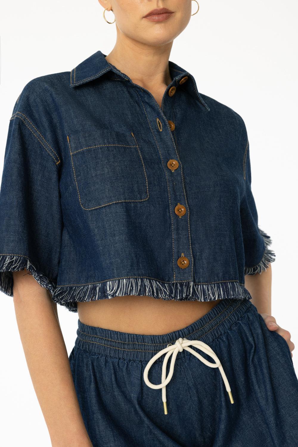 Rhiannon Fringe Shirt-ATLANTIC-0P-CLOTHINGTOPBLOUSE-ZIMMERMANN