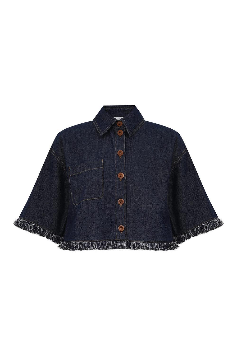 Rhiannon Fringe Shirt-ATLANTIC-0P-CLOTHINGTOPBLOUSE-ZIMMERMANN