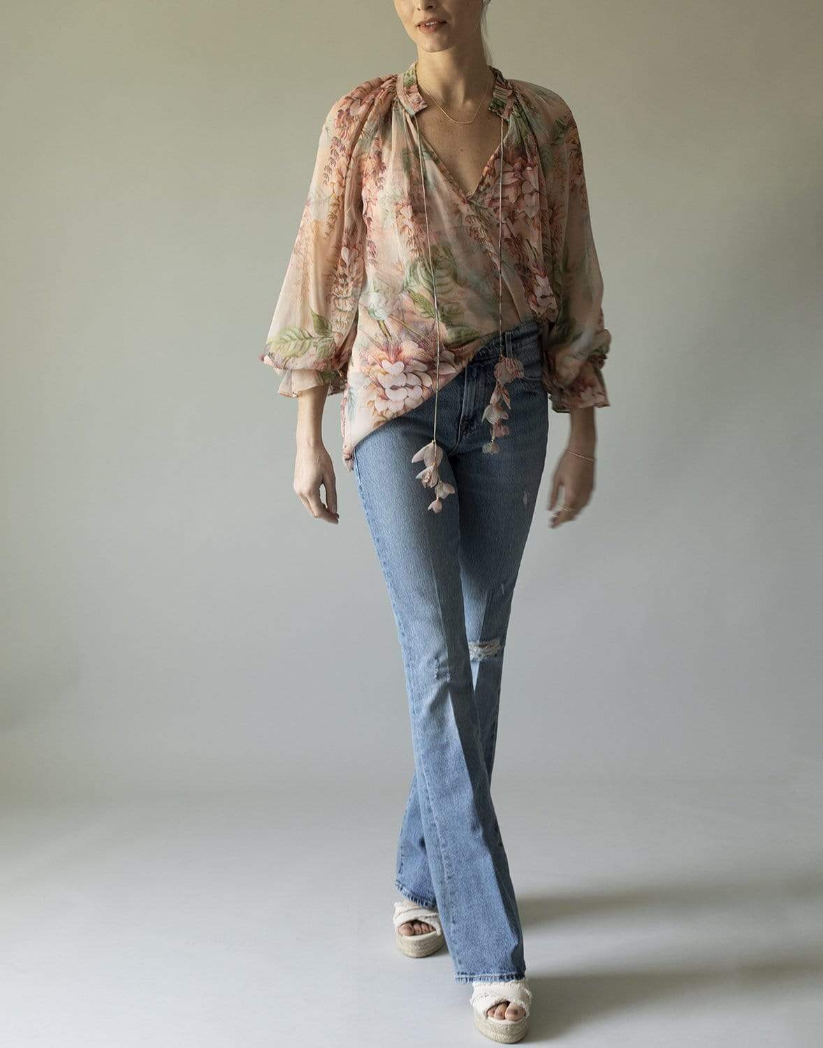  ZIMMERMANN-Coral Tree Candescent Blouse- 