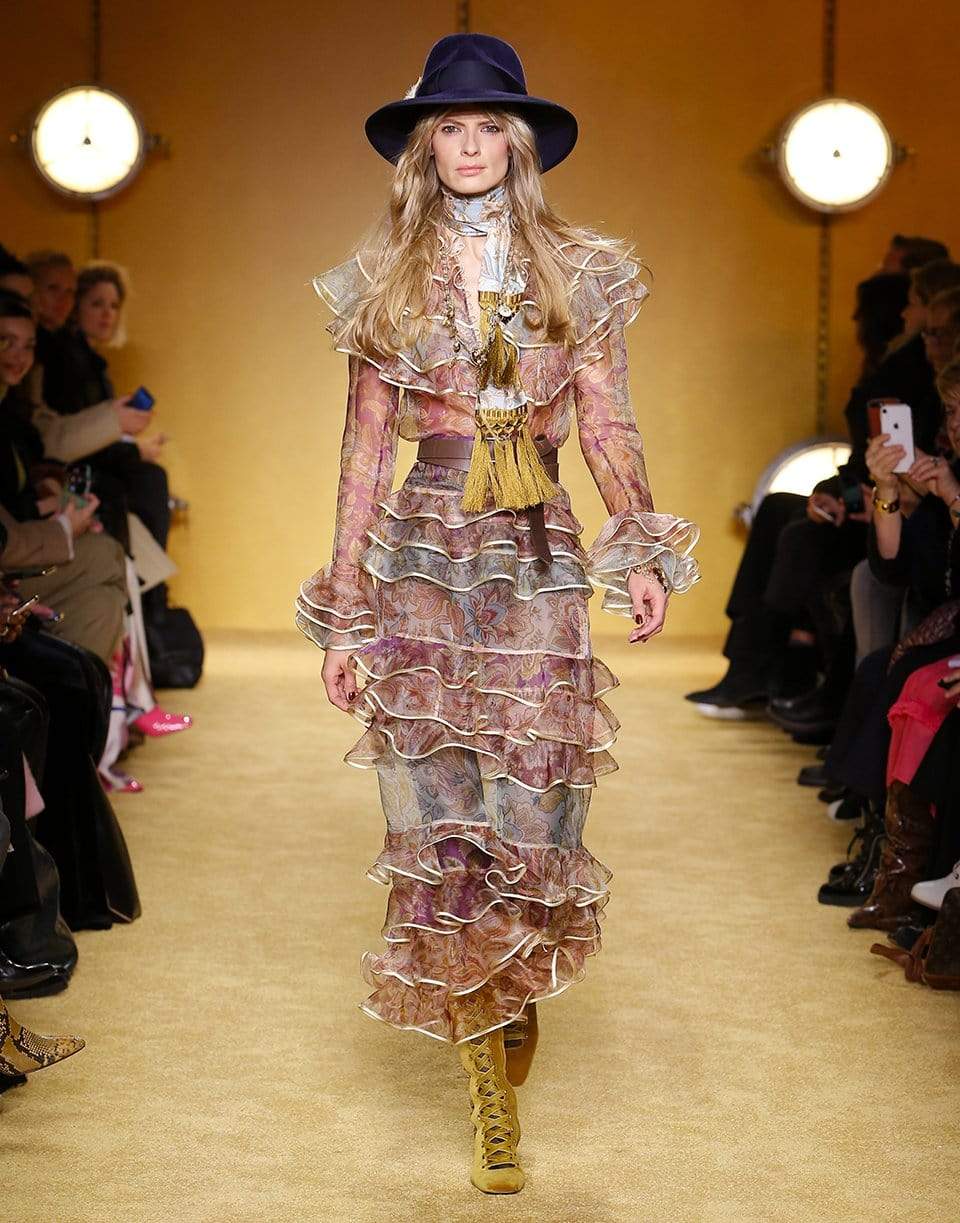 ZIMMERMANN-Spliced Jacobean Lucky Tiered Blouse-