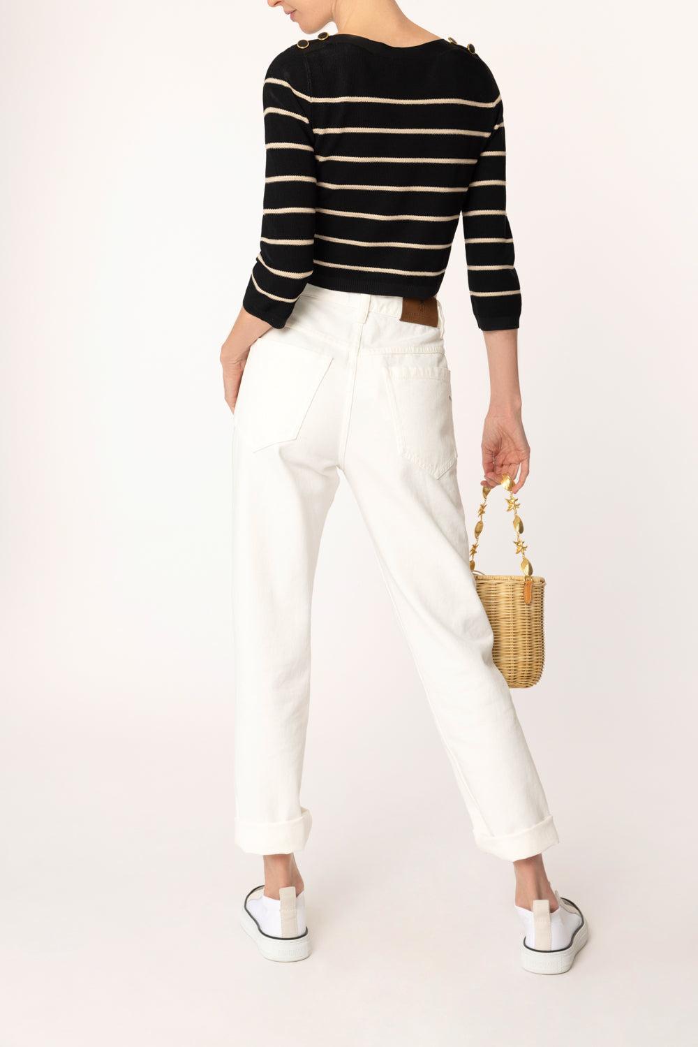 Crush Stripe Crop Top-BLACK/CREAM-0P-CLOTHINGTOPKNITS-ZIMMERMANN