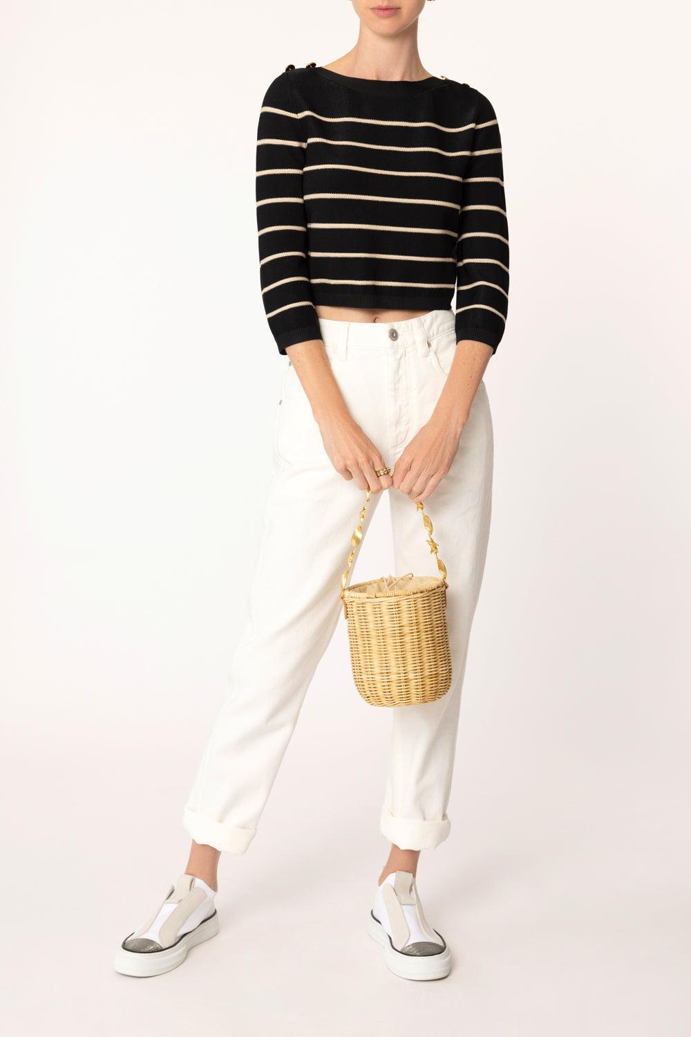 Crush Stripe Crop Top-BLACK/CREAM-0P-CLOTHINGTOPKNITS-ZIMMERMANN