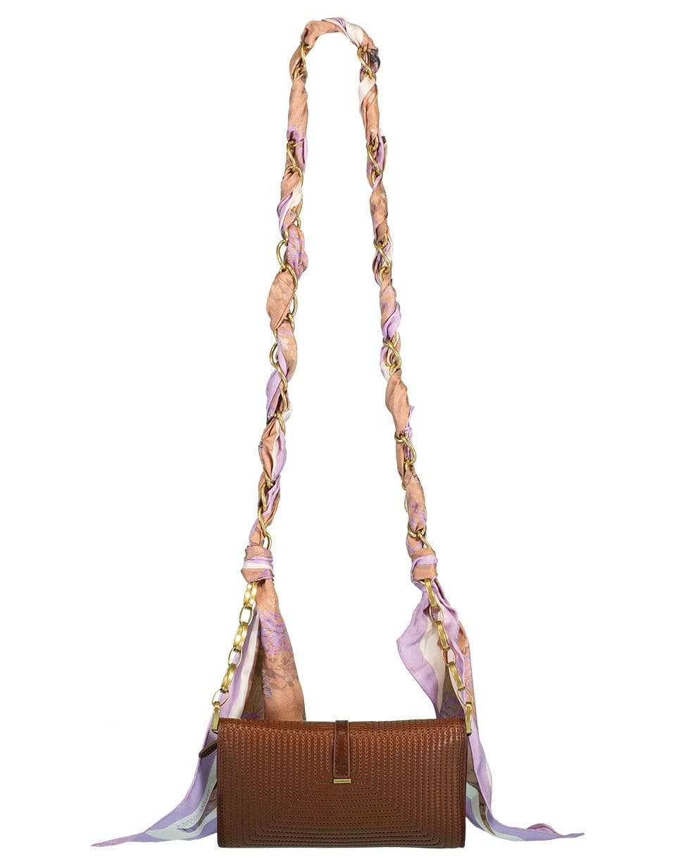 ZIMMERMANN-Cognac Quilted Evening Mini Scarf Bag-COGNAC
