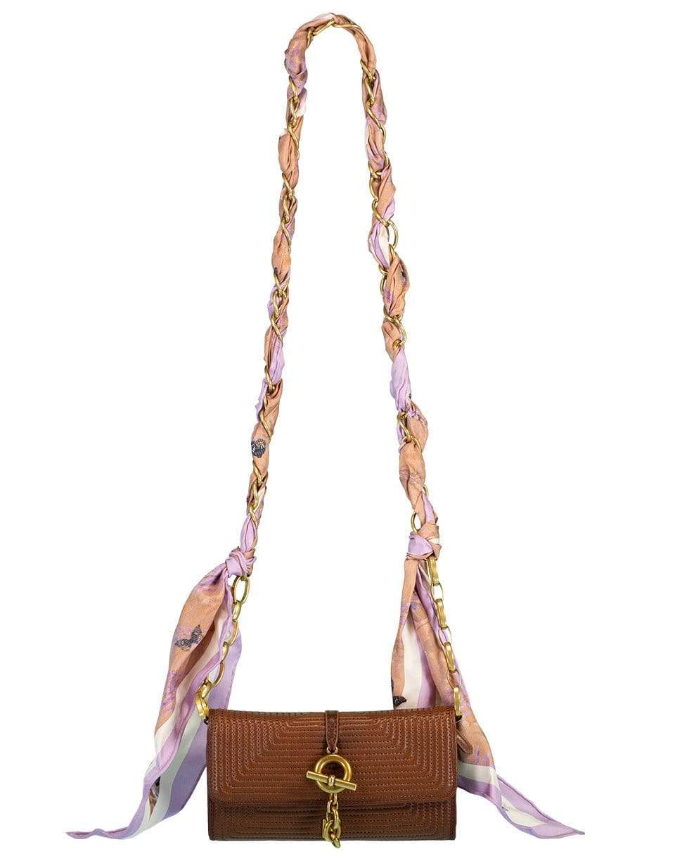 ZIMMERMANN-Cognac Quilted Evening Mini Scarf Bag-COGNAC