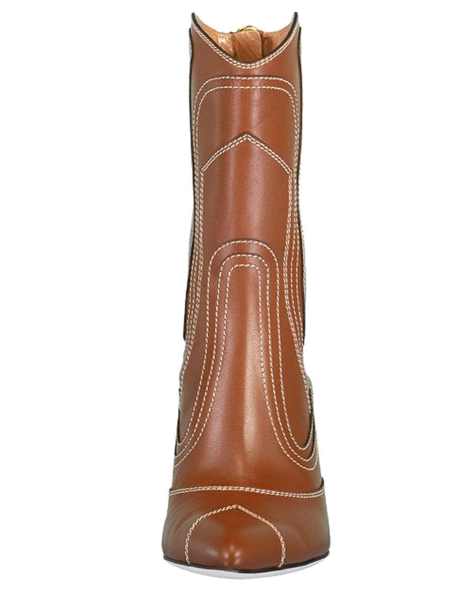 ZIMMERMANN-Cognac Liquid Patchwork Bootie-