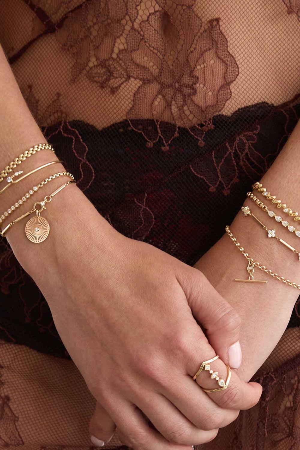 Diamond 5 Link Box Chain Bracelet-YELLOW GOLD-6-7-JEWELRYFINE JEWELBRACELET O-ZOE CHICCO