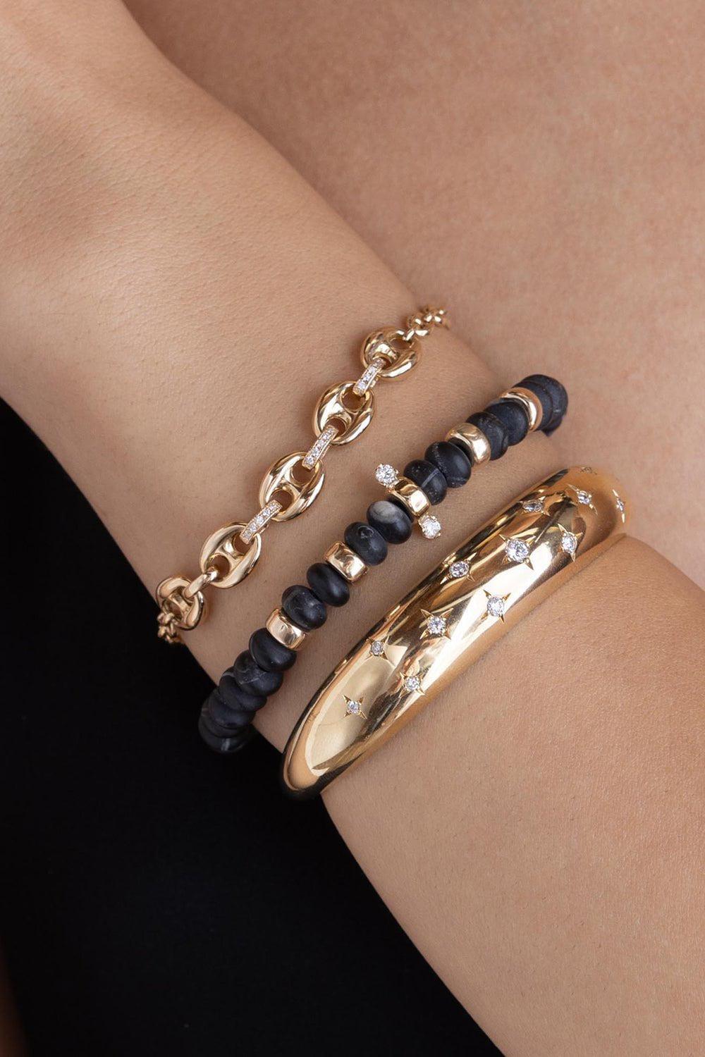 ZOE CHICCO-Mixed Diamond Link Mariner Chain Bracelet-YELLOW GOLD