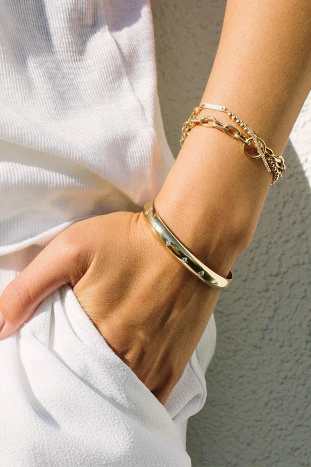ZOE CHICCO-Diamond Toggle Chain Bracelet-YELLOW GOLD