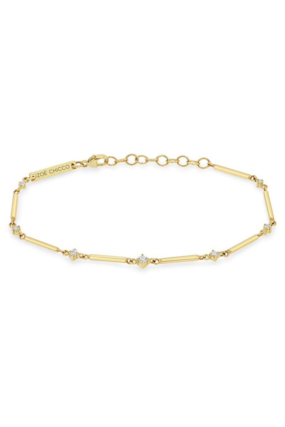 ZOE CHICCO-Graduating Prong Diamond Bracelet-YELLOW GOLD