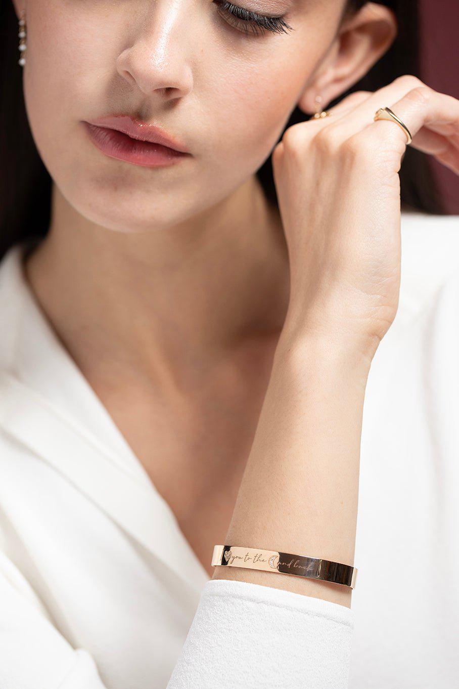 ZOE CHICCO-I Love You To The Moon And Back Cuff-YELLOW GOLD