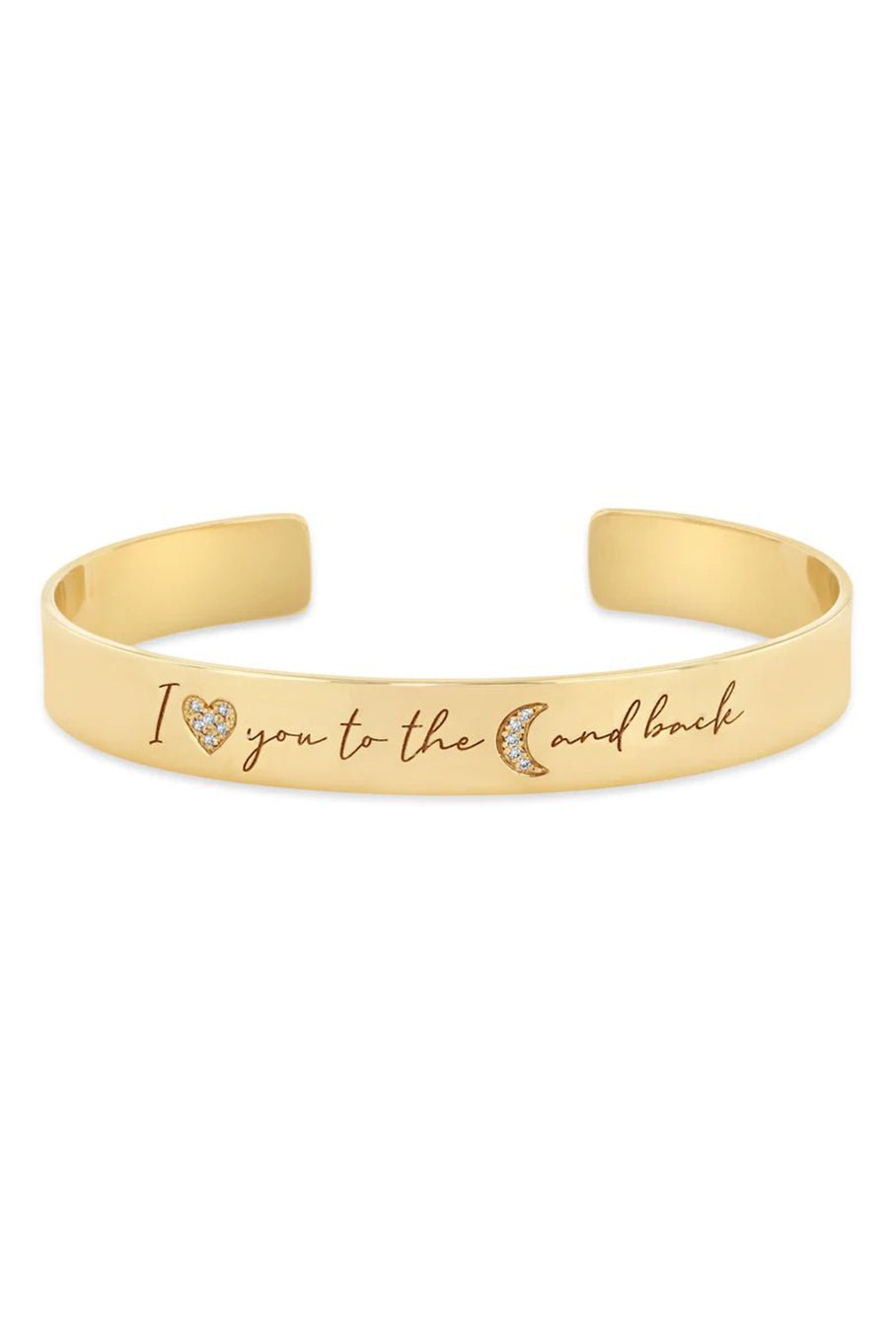 ZOE CHICCO-I Love You To The Moon And Back Cuff-YELLOW GOLD
