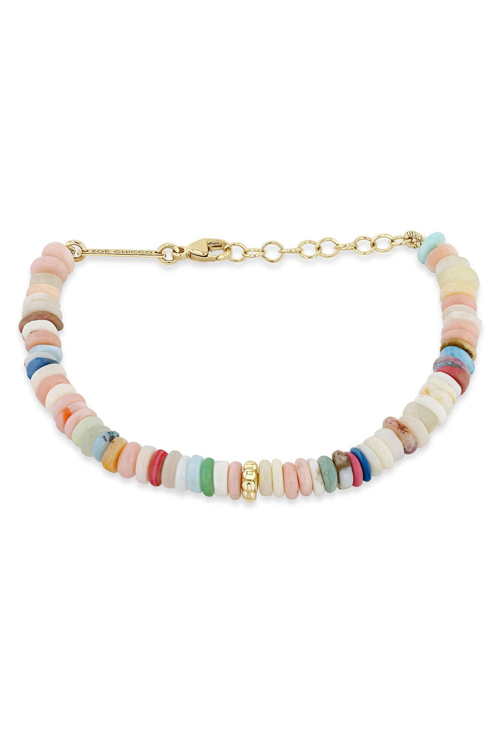 ZOE CHICCO-Light Tone Mixed Opal Bead Bracelet-YELLOW GOLD