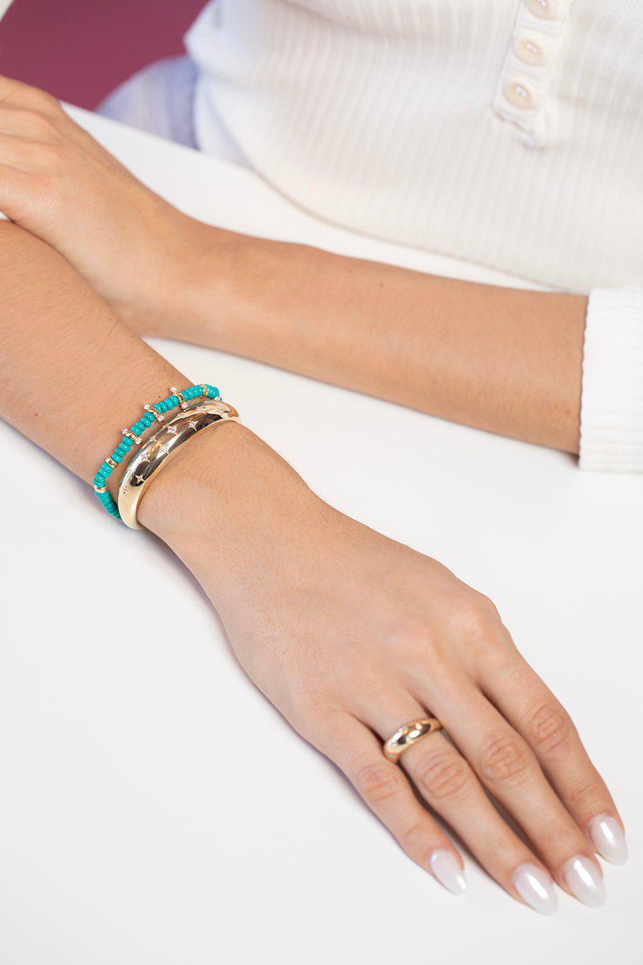 ZOE CHICCO-Scattered Star Aura Cuff-YELLOW GOLD