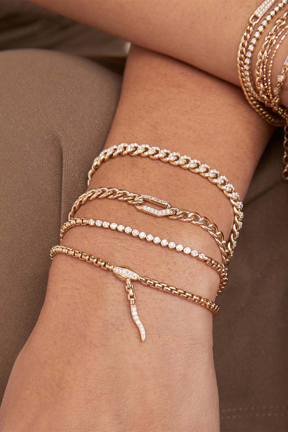 ZOE CHICCO-Serpent Box Chain Bracelet-YELLOW GOLD