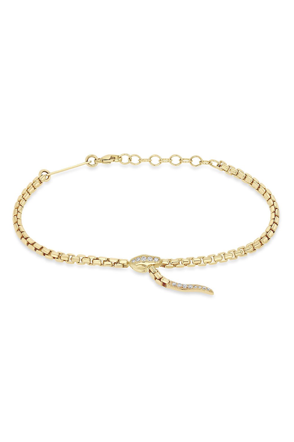 ZOE CHICCO-Serpent Box Chain Bracelet-YELLOW GOLD