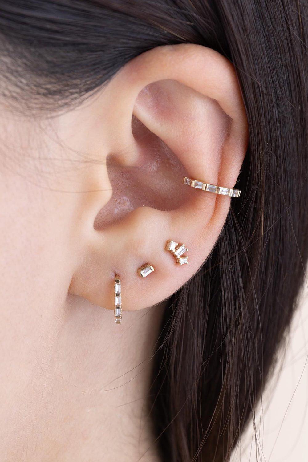 ZOE CHICCO-Baguette Diamond Eternity Ear Cuff-YELLOW GOLD