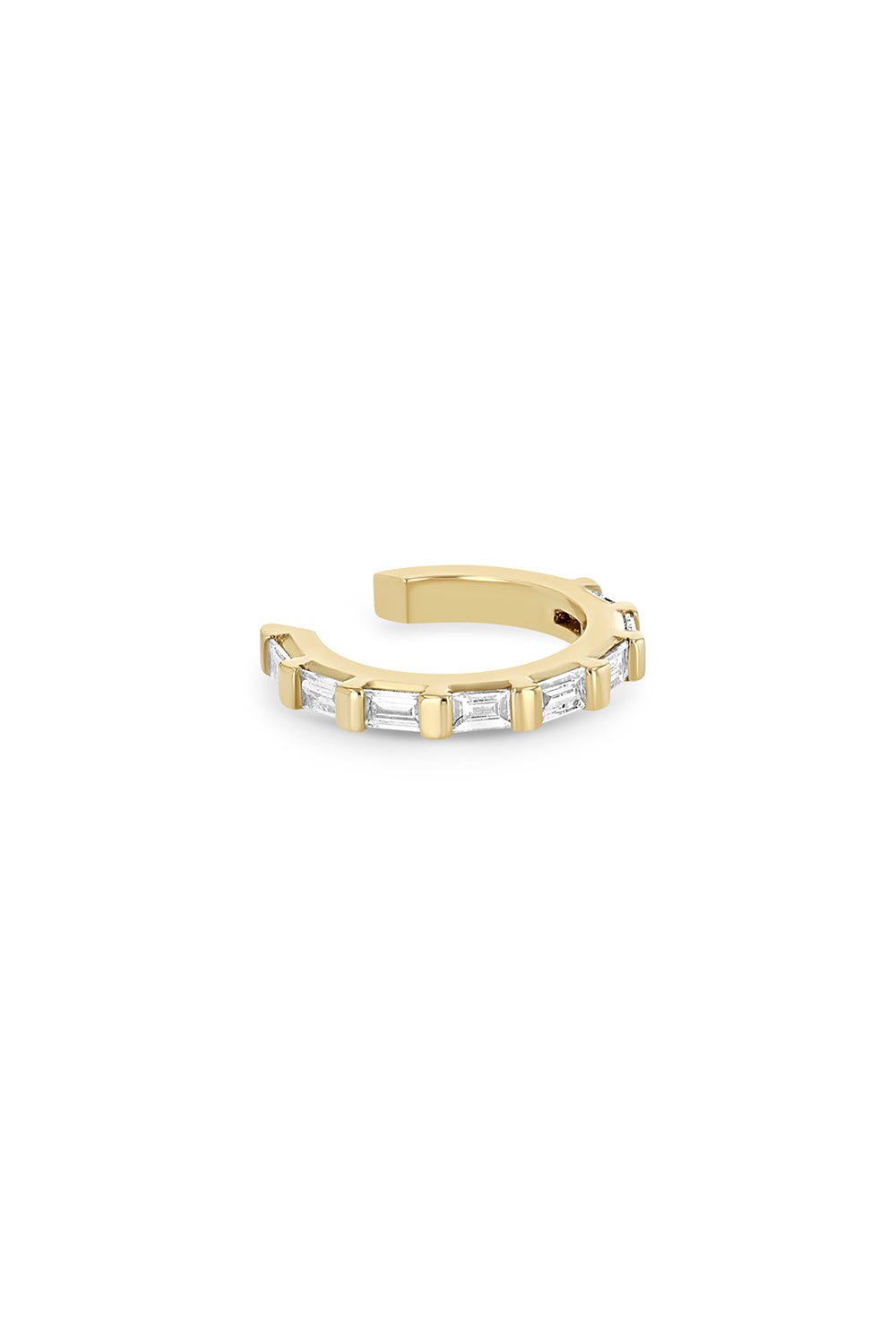 ZOE CHICCO-Baguette Diamond Eternity Ear Cuff-YELLOW GOLD