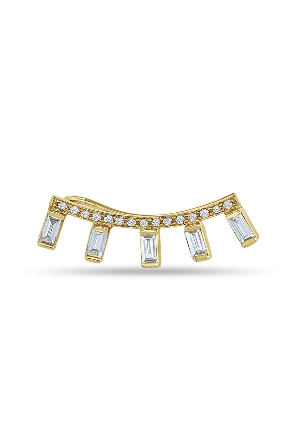 ZOE CHICCO-Diamond Bar Ear Shield-YELLOW GOLD