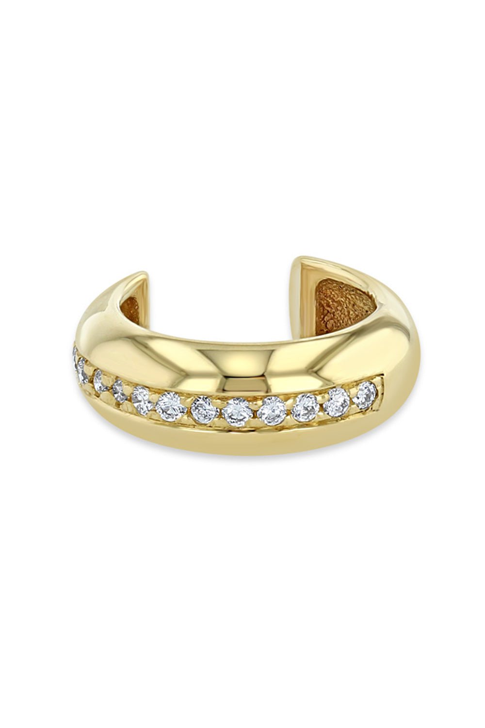 ZOE CHICCO-Diamond Line Chubby Ear Cuff-YELLOW GOLD
