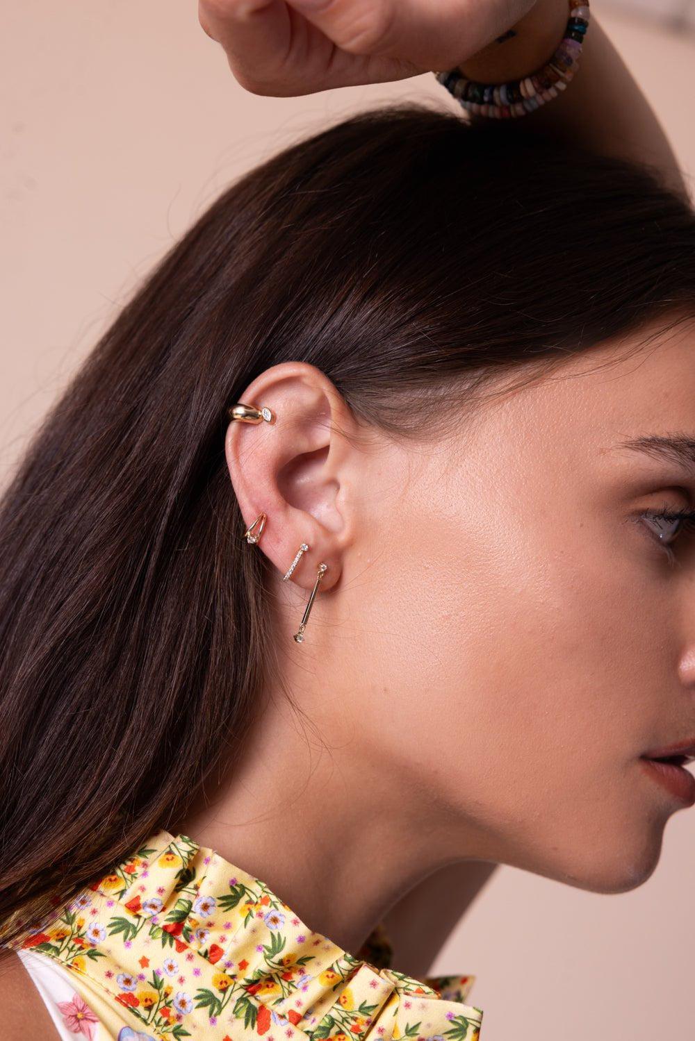 ZOE CHICCO-Double Wire Ear Cuff-YELLOW GOLD