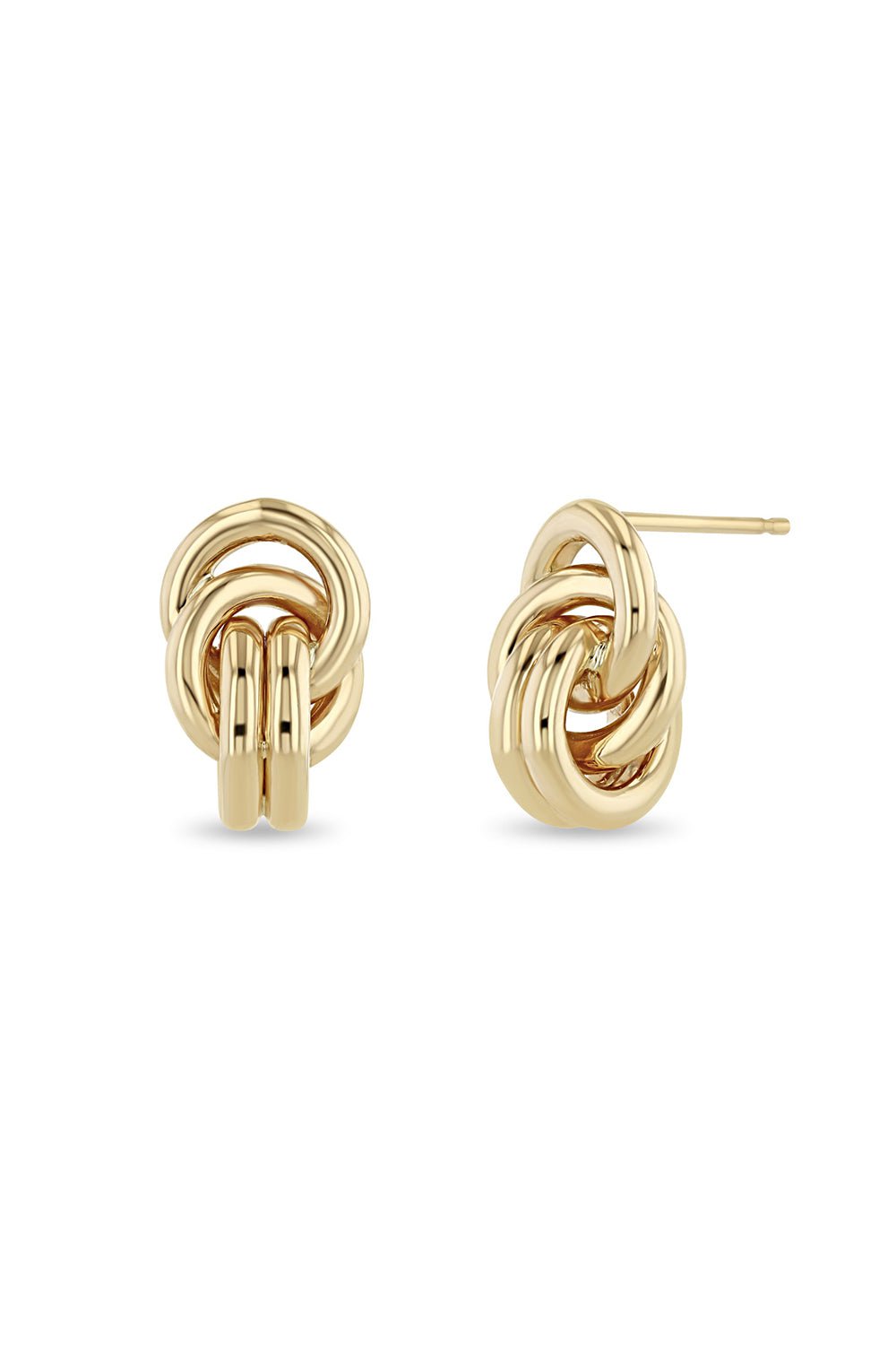 ZOE CHICCO-Large Link Knot Earrings-YELLOW GOLD