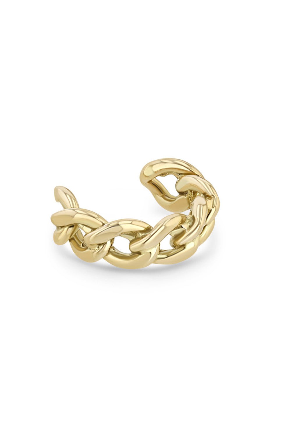 ZOE CHICCO-Medium Curb Chain Ear Cuff-YELLOW GOLD