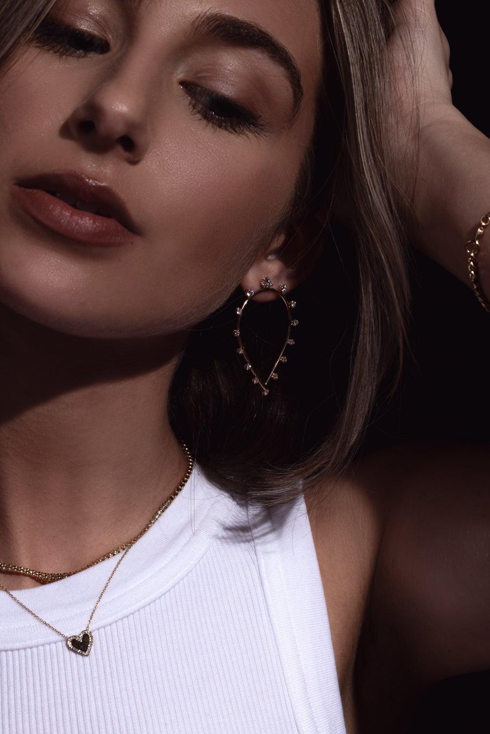 ZOE CHICCO-Medium Teardrop Prong Earrings-YELLOW GOLD