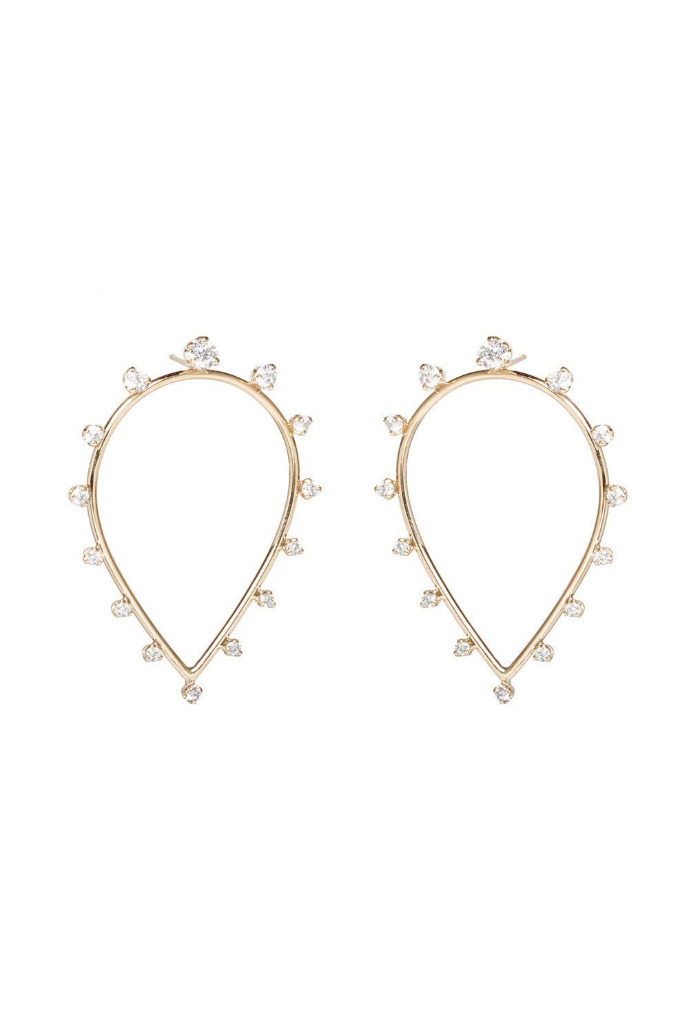 ZOE CHICCO-Medium Teardrop Prong Earrings-YELLOW GOLD