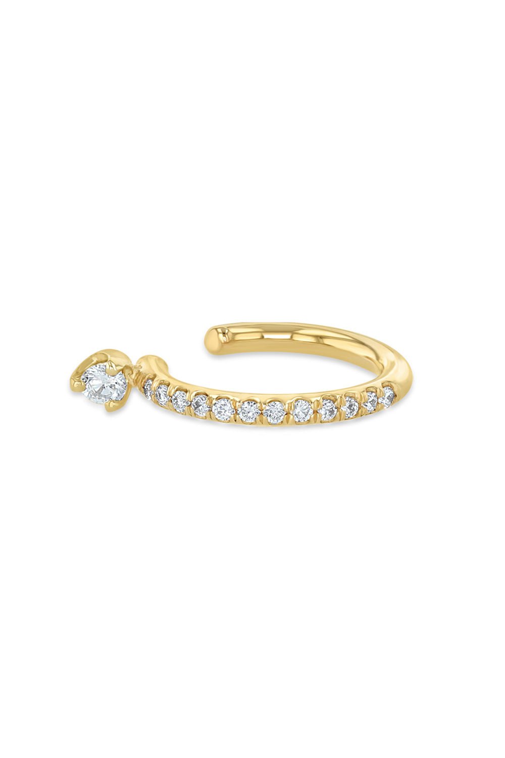 ZOE CHICCO-PAVÉ DIAMOND EAR CUFF-YELLOW GOLD