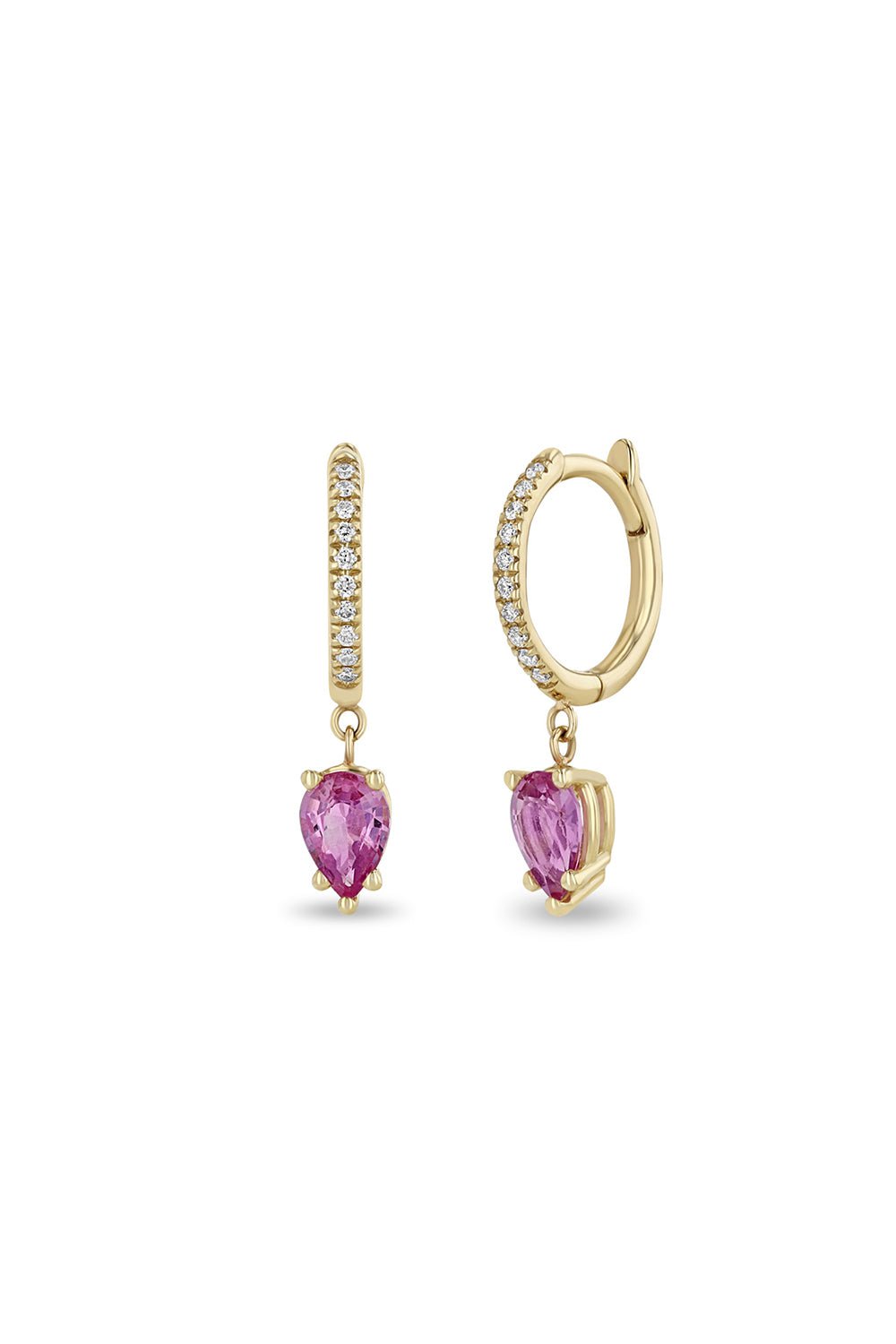 ZOE CHICCO-Small Sapphire Diamond Hinge Huggie Earrings-YELLOW GOLD