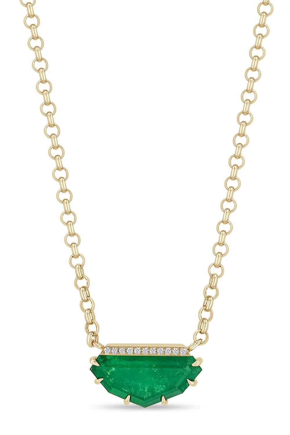 Emerald Portait Rolo Necklace