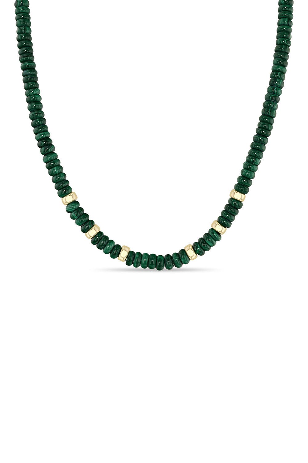 ZOE CHICCO-Gold Bar Malachite Beaded Necklace-YELLOW GOLD