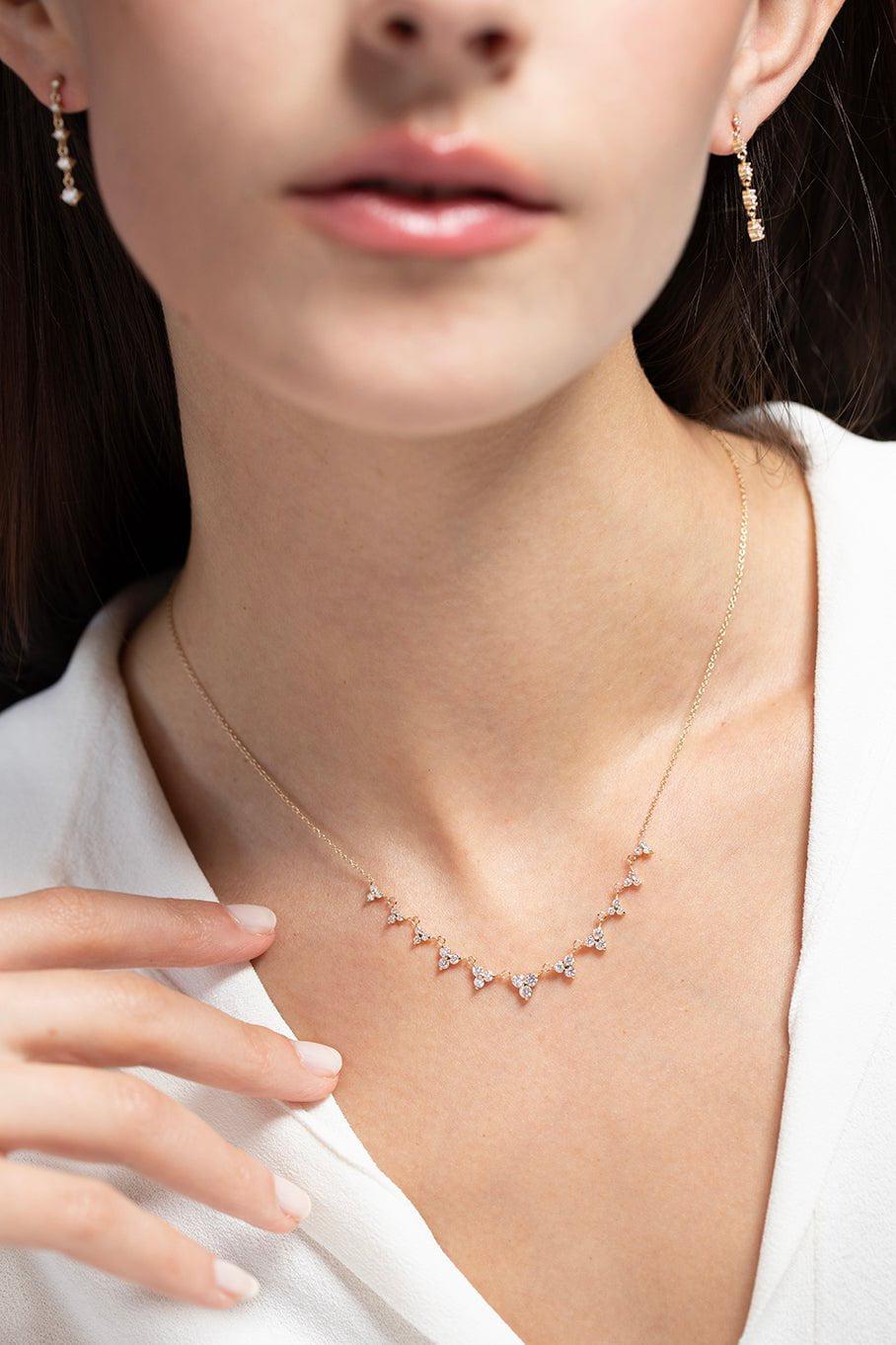 ZOE CHICCO-Graduated Link Diamond Trio Necklace-YELLOW GOLD