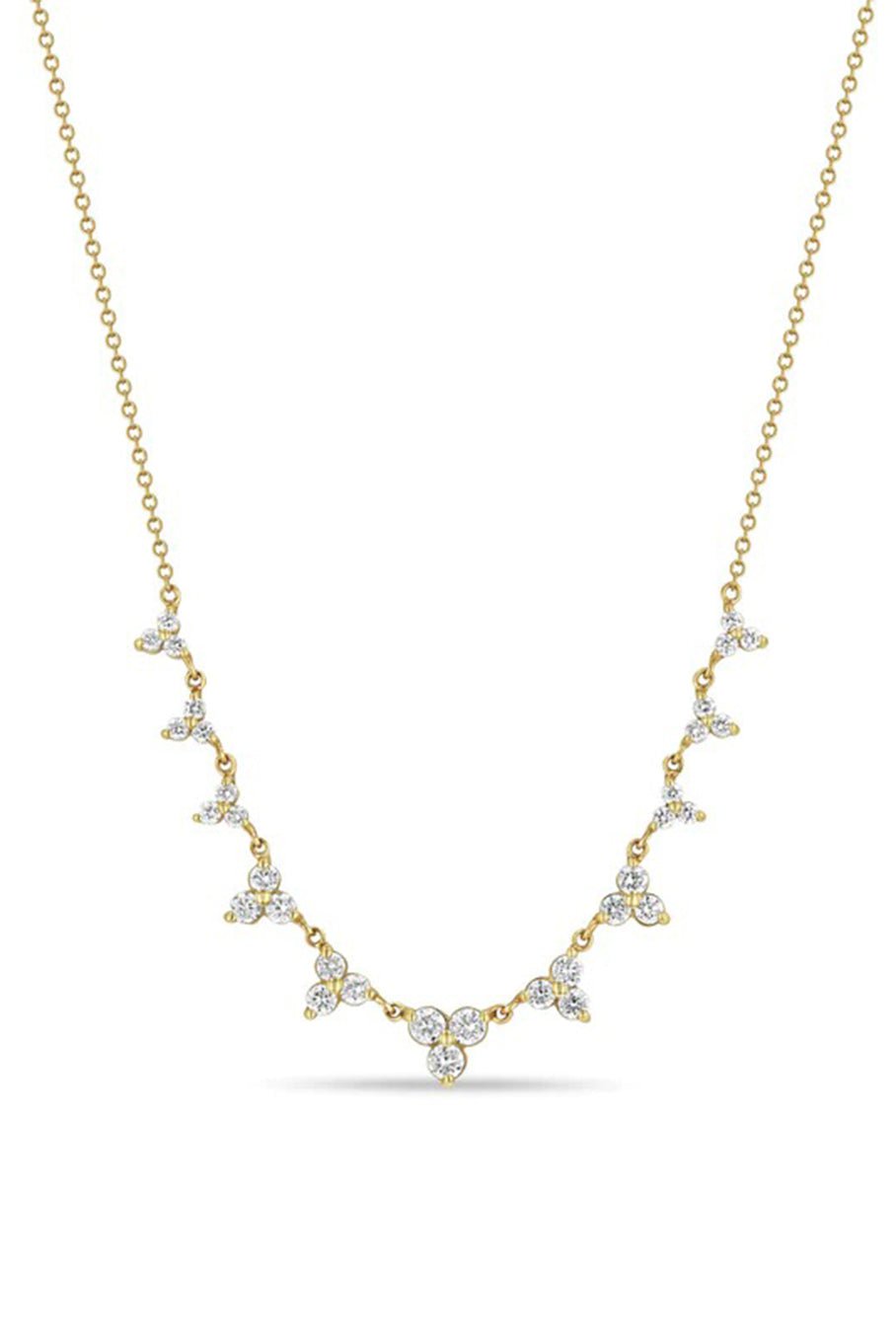 ZOE CHICCO-Graduated Link Diamond Trio Necklace-YELLOW GOLD