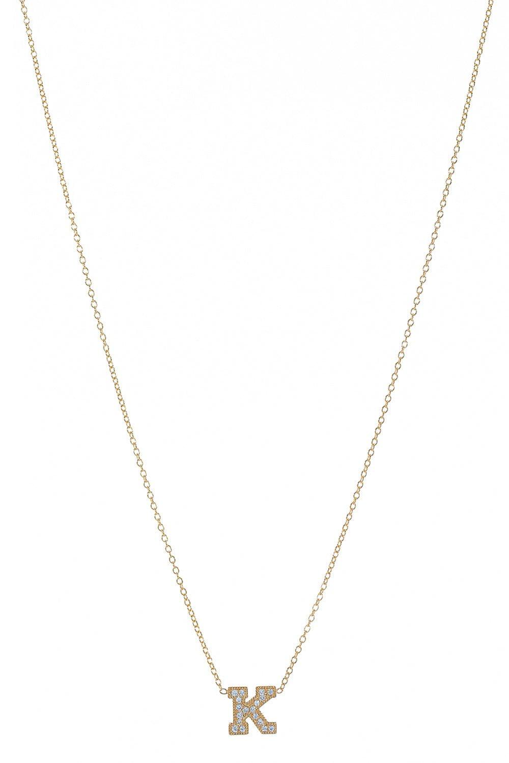 ZOE CHICCO-Large Initial Necklace-YELLOW GOLD