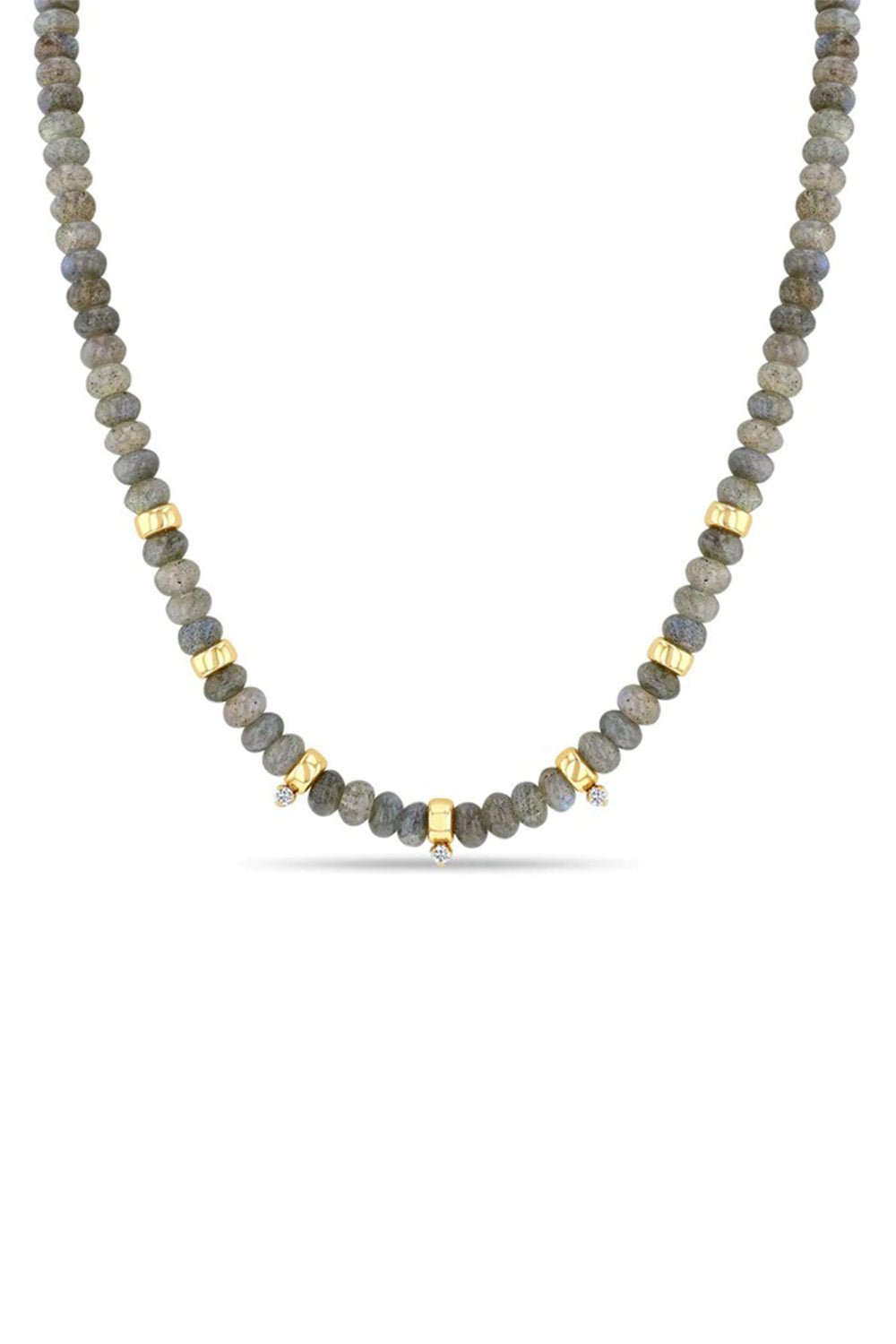 ZOE CHICCO-Labrodite Rondelle Bead Necklace-YELLOW GOLD