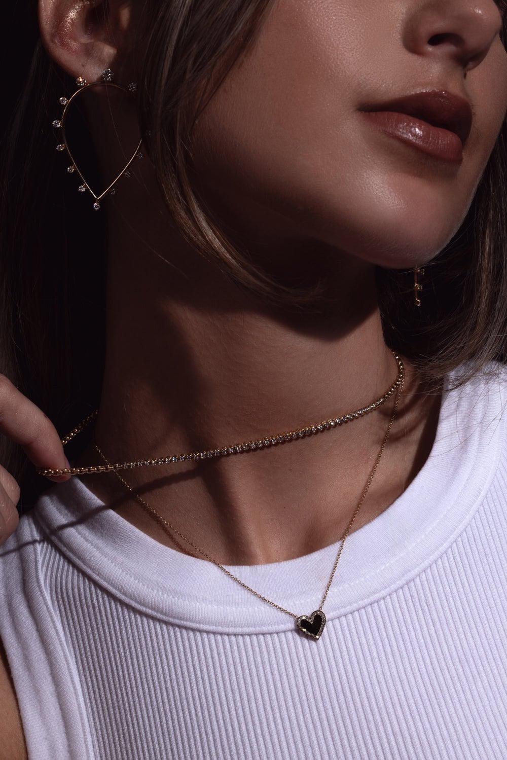 ZOE CHICCO-Tennis Box Chain Necklace-YELLOW GOLD