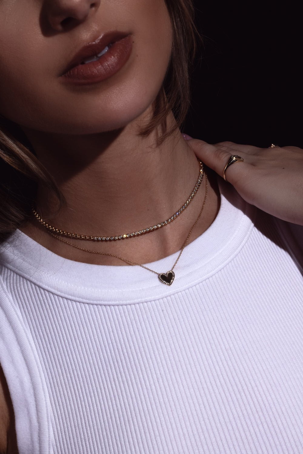 ZOE CHICCO-Tennis Box Chain Necklace-YELLOW GOLD