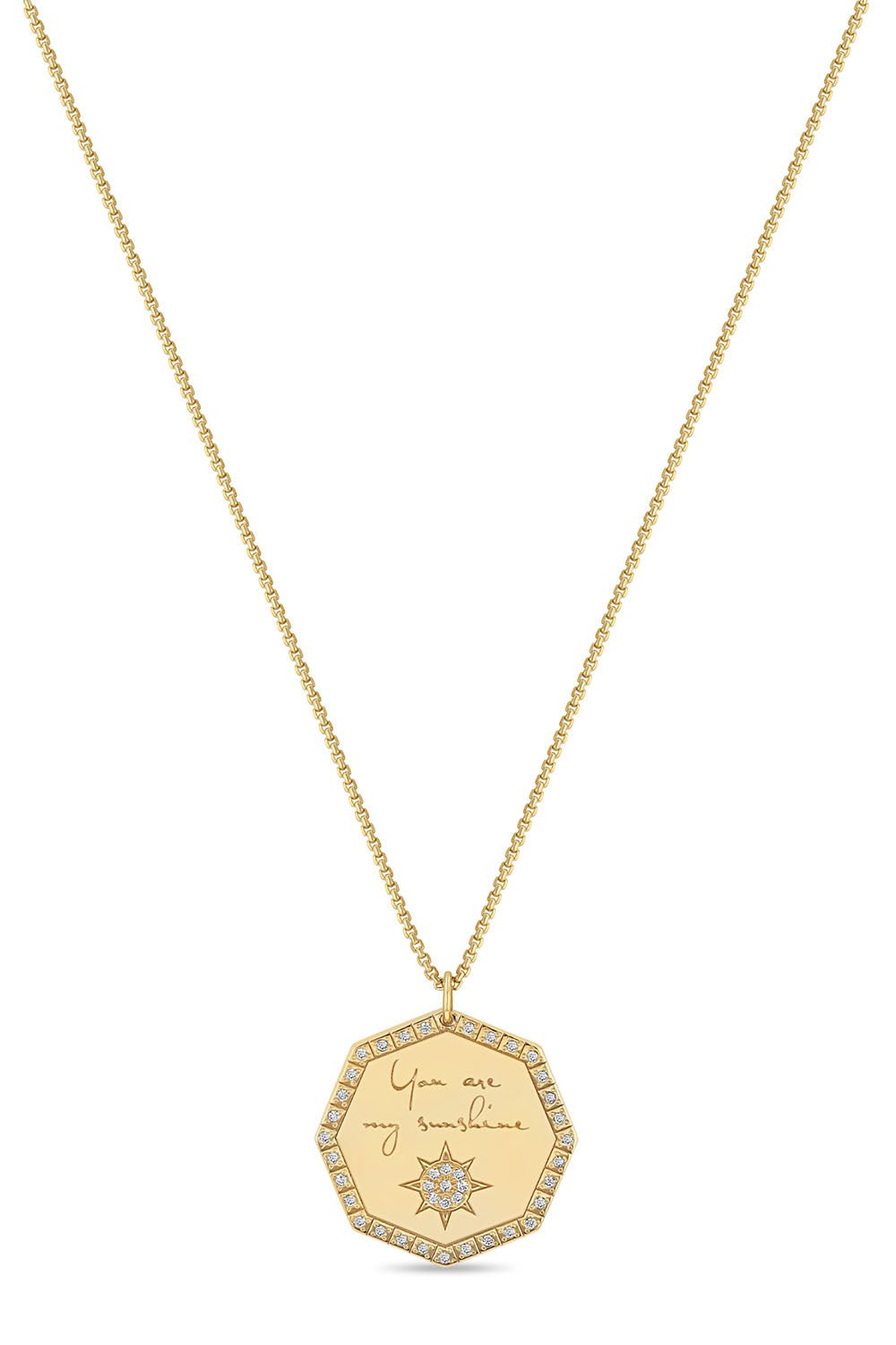 ZOE CHICCO-"You Are My Sunshine" Diamond Necklace-YELLOW GOLD