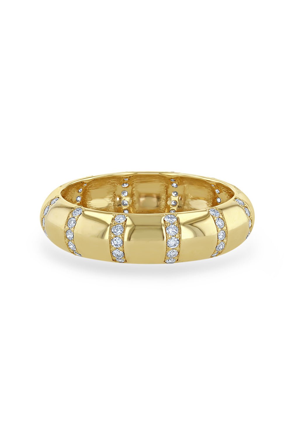 ZOE CHICCO-Banded Half Round Ring-YELLOW GOLD