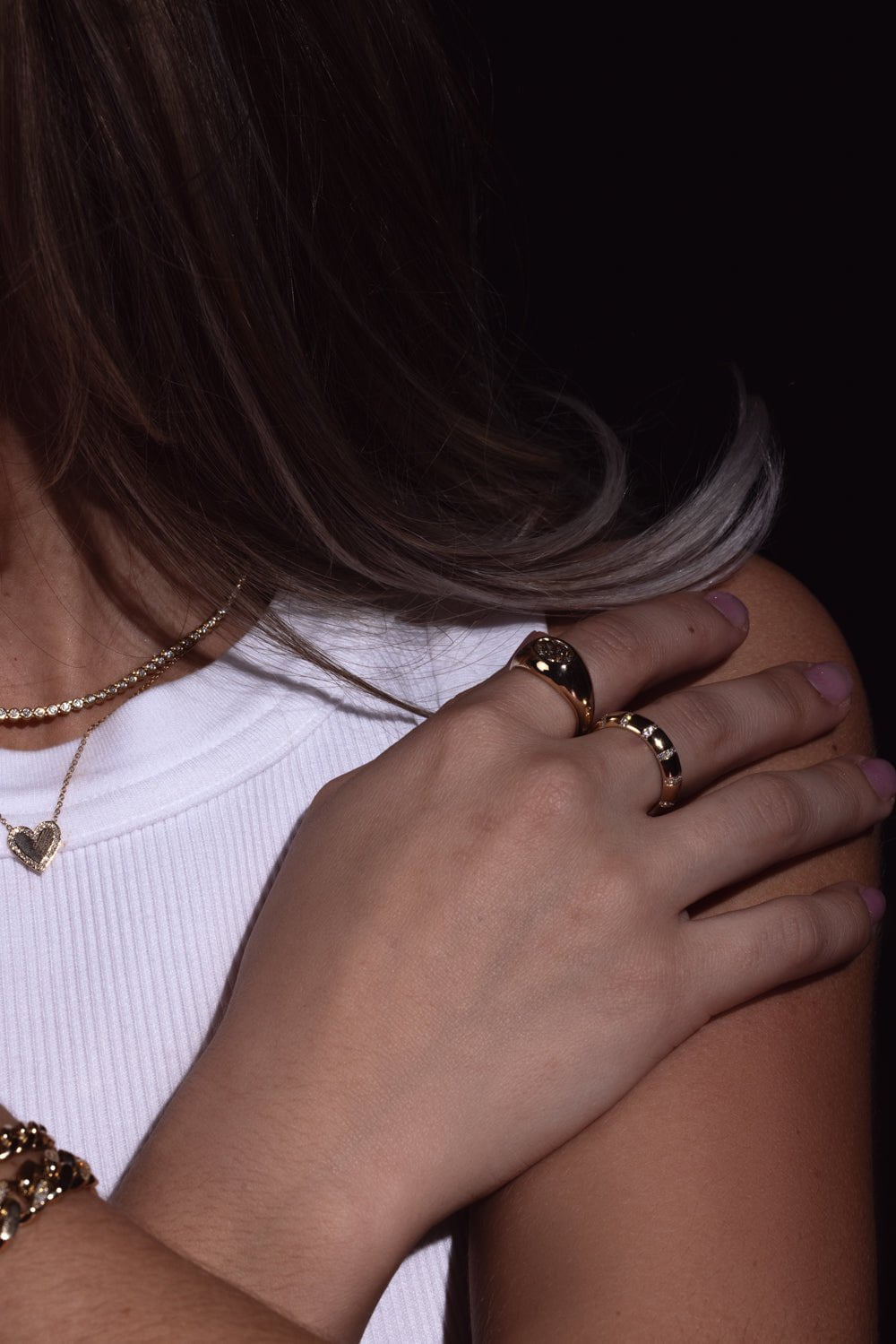 ZOE CHICCO-Oval Diamond Signet Ring-YELLOW GOLD